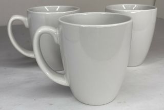 (3) Corelle Stoneware Winter White Mugs Set 4” Coffee Tea Cup