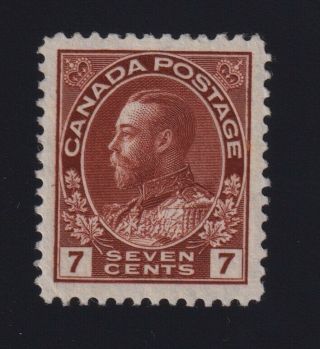 Canada Sc 114 (1911 - 25) 7c Red Brown Admiral Vf H