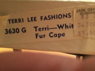 Doll Terri Lee White Fur Cape 3630 G in labeled box 6