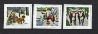 Canada 2020 Maud Lewis Paintings Holiday Self Adhesive Set Of 3 Unmounted