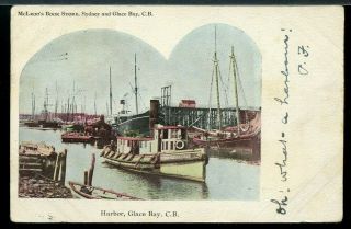 Harbour,  Glace Bay,  Cape Breton,  Ns,  Pictou 1905,  Post Card Canada