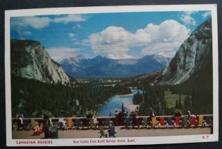 1960 Canada Postcard - Bow Valley from Banff Springs Hotel ties 7c stamp to USA 2