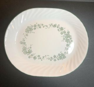 Corning Corelle Callaway Ivy Green Serving Platter Plate Oval 10 " X 12 "