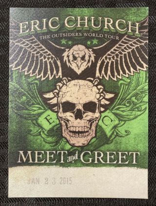 Eric Church The Outsiders Tour Vip Meet And Greet Pass Jan 23 2015