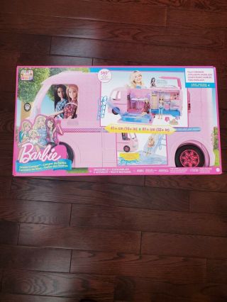 Barbie Pop - Up Camper Transforms Into Play Set With Pool Rare ✈
