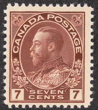 Canada: 114iv 7c Brown Admiral Kgv Line In V Variety,  " S ",  Re - Entry F/vf Mlh