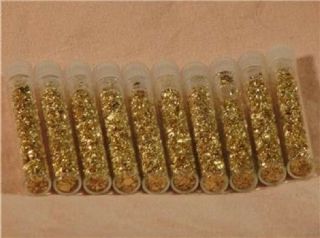Gold Flakes In 12 Glass Vials No Liquid