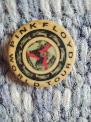 Vintage Pink Floyd World Tour Pin Back Button