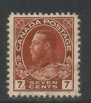 Canada 1911 - 25 King George V 7c Red Brown (114) Fine