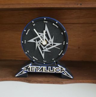 Metallica Desk Clock Time Marches On Spencer Gifts 2002 Vintage Mancave Band