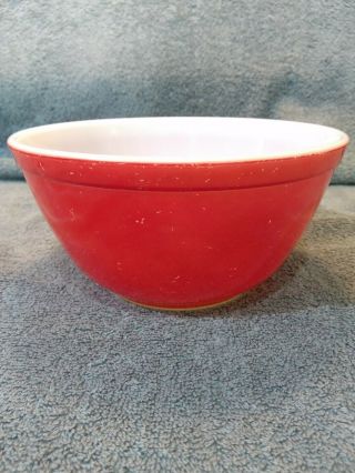 Vintage Red Pyrex Mixing Bowl 402 1.  5 Qt Usa