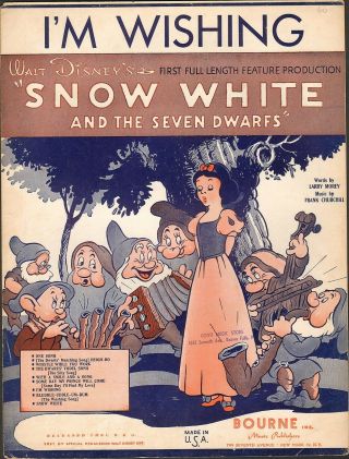 Kd Sheet Music Snow White (1938) I’m Wishing,  Walt Disney 