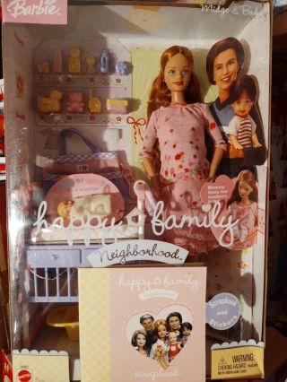 2003 Barbie Happy Family Pregnant Midge & Baby In Pink Dress,  Limited Edition