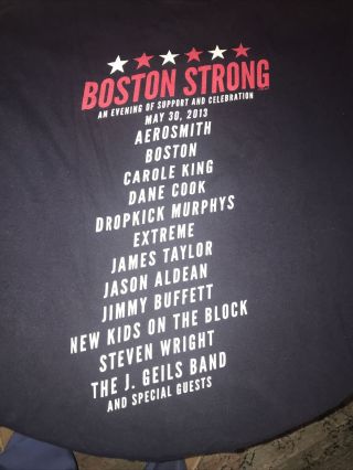 Boston Strong Concert T - Shirt 2013 Aerosmith,  Adult L 2