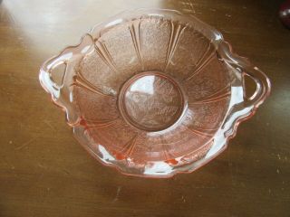Jeannette Pink Depression Glass Cherry Blossom Serving Bowl With Handles