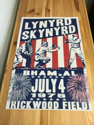 Lynyrd Skynyrd July 4,  1975 Birmingham Al - Nuthin Fancy Tour Concert Poster