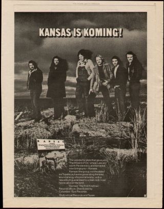 1974 Kansas " Kansas " Debut Album Trade Ad