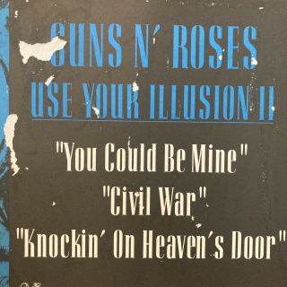 Guns N Roses Use Your Illusion II 12x12 Promo Poster Window Card Promotional 3