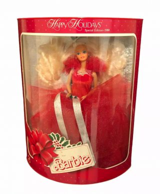 Barbie Happy Holidays Barbie 1988 Special Edition Nrfb First Edition In Series