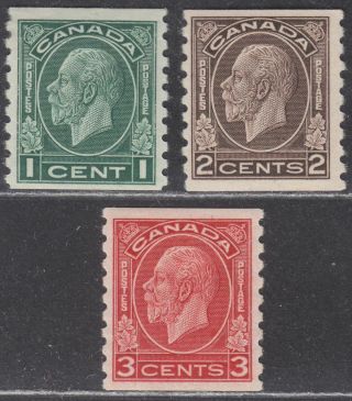 Canada 1933 King George V Coil Set Imperf X P8½ Sg326 - 328 Cat £55