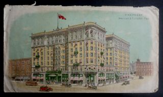 Canada King Edward Hotel 1908 Illustrated Cover " Fireproof " Horse Buggy & Cars