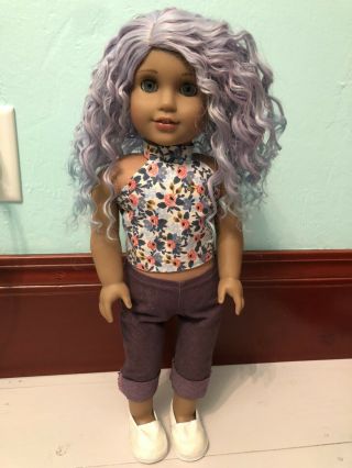 Ooak Custom American Girl Doll With Blue Hair