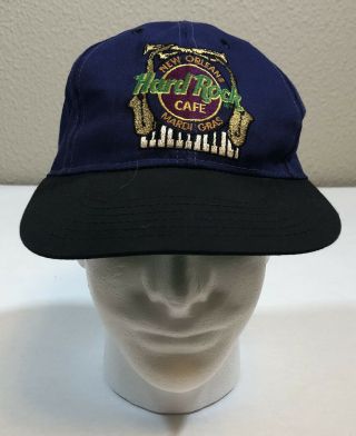 Hard Rock Cafe Trucker Hat Orleans Mardi Gras Baseball Cap Adjustable Snap