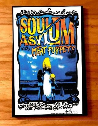 Soul Asylum & Meat Puppets Concert Gig Poster Florida Signed Rock 90s Punk