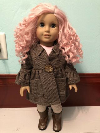 Ooak Custom American Girl Doll With Pink Hair