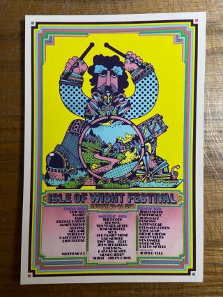 The Isle Of Wight Festival 1970 2nd Print Poster Art Handbill 3x5 Moody Blues