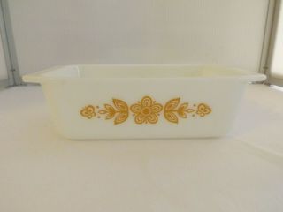 Vintage Pyrex Loaf Pan - Butterfly Gold Pattern