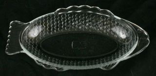 Vintage 1950s Glasbake 9 1/4 " Clear Glass Fish Dish Plate