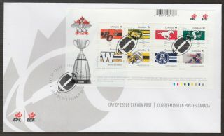 Canada 2012 Fdc Ms 100th Grey Cup Game