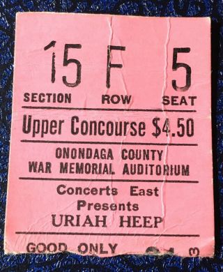 Uriah Heep Zz Top Concert Ticket Stub 8 - 31 - 73
