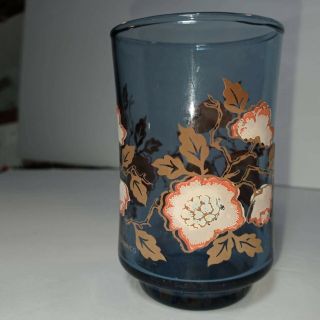 Vintage Blue Floral Libbey 6oz Juice Glasses (Set Of 3) 2