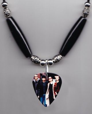 U2 Band Photo Guitar Pick Necklace