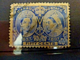 Canada 1897 Qv Jubilee Issue 50c Blue Fu Sg128