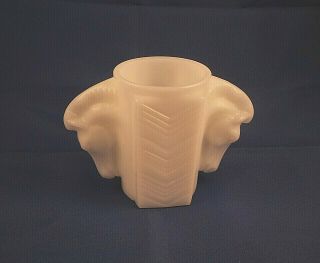 Vintage Art Deco Art Glass Milk Glass Double Horse Head Cup / Mug / Vase