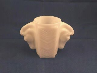 Vintage Art Deco Art Glass Milk Glass Double Horse head Cup / Mug / Vase 2