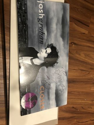 Josh Groban 2sided Poster Signed W/meet & Greet Invite Attached 24 " X 12 "