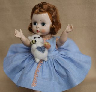 Adorable Madame Alexander - Kins Bkw Auburn Doll Tagged Outfit W/pet Bear
