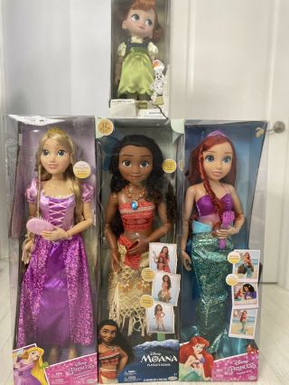 Disney Playdate Trio Ariel,  Moana,  Rapunzel 32 " And Anna Animator Doll -