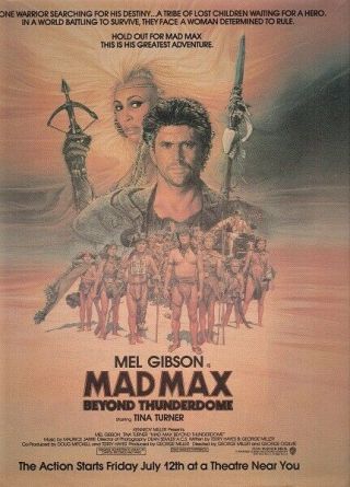 Mad Max Beyond Thunderdome Mel Gibson Tina Turner Movie Ad Advertisement 1985