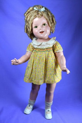 Rare Ideal 22 " Shirley Temple Composition Doll Captain January School Dress