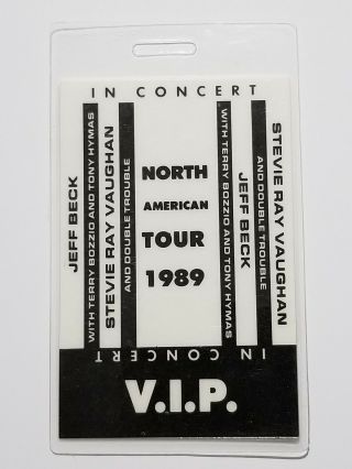 Vintage Jeff Beck Stevie Ray Vaughan In Concert 1989 Tour Vip Backstage Pass