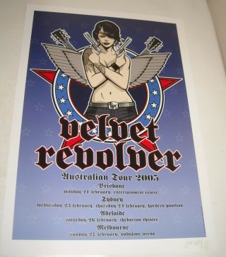 Rolled 2005 Velvet Revolver Tour Poster Signed By Artist Joe Whyte Gga