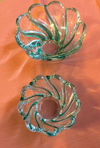 Peppermint Green MIKASA Swirl Matching Bowls Diff Sizes 3