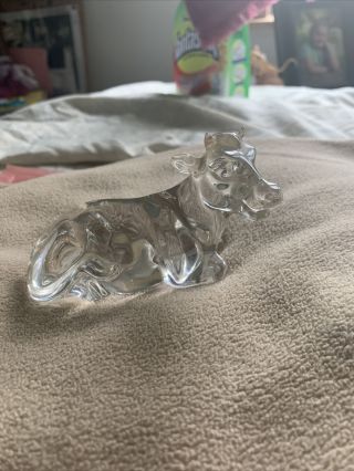 Vintage Princess House Pets Lead Crystal Cow Figurine Paperweight