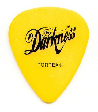 The Darkness Justin Hawkins Yellow Guitar Pick - 2003 Tour
