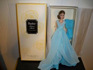 Blue Chiffon Ball Gown Barbie Doll Silkstone Poseable Nrfb Mattel 2017